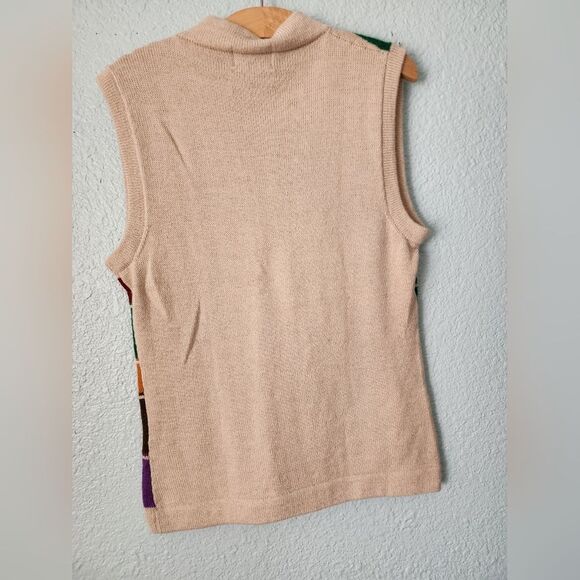 LAM Alpaca Colorful Multicolor Cardigan Vest - Picture 3 of 8